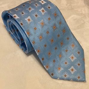 Barcelona cravatte light blue with orange tie